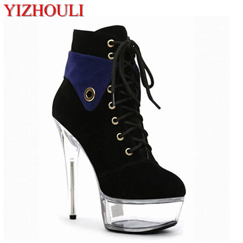 

Nightclub high heels, super stiletto heels with leopard print boots, suede leather belt 15cm, sexy pole dancing shoes