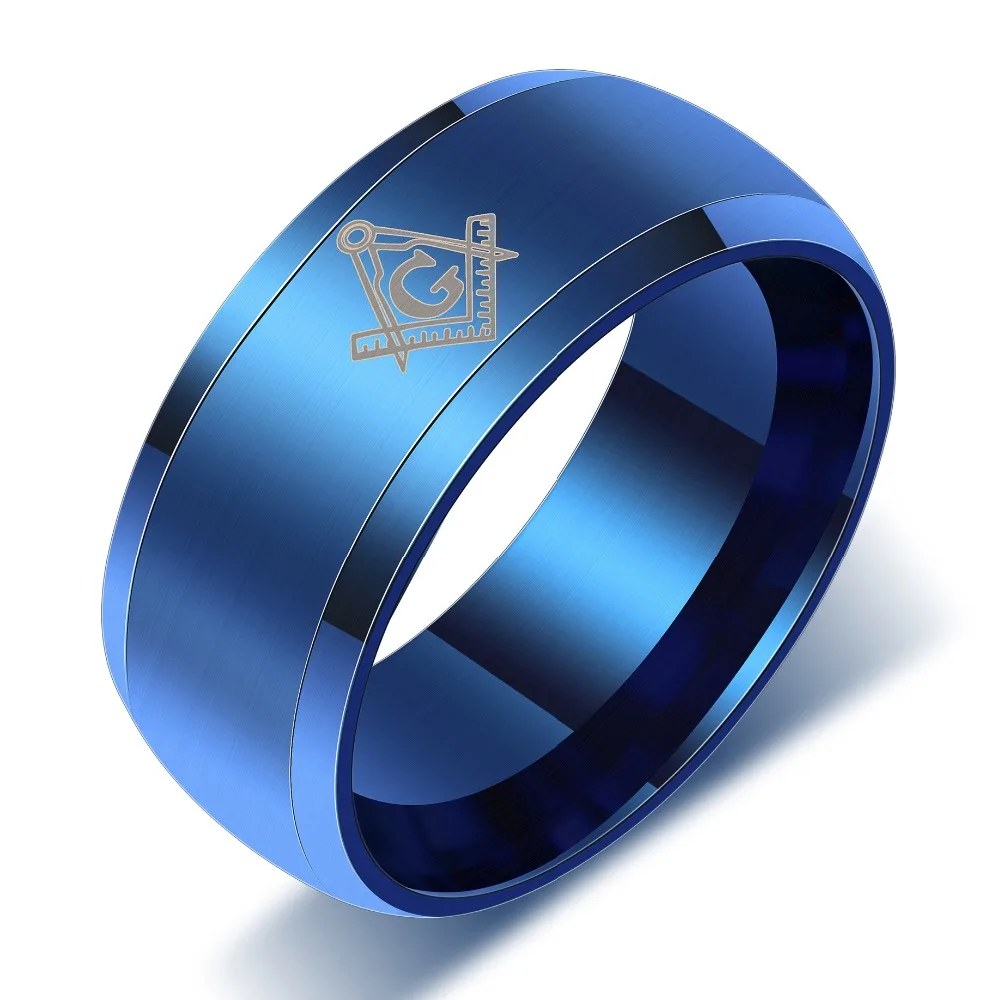 Never Fade 316l Stainless Steel Freemasonry Masonic Ring Mason Tungsten Carbide Wedding Ring Full Size 6-14 For Women Or Men