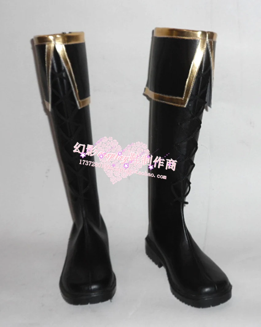 

APH Axis Powers Hetalia Arthur Kirkland Black Long Cosplay Boots Shoes H016