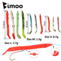 Bimoo 100pcs/bag Soft Bait Fish Sabiki Rig Eel Lure Saltwater Sea Fishing Soft Lure Size S M L