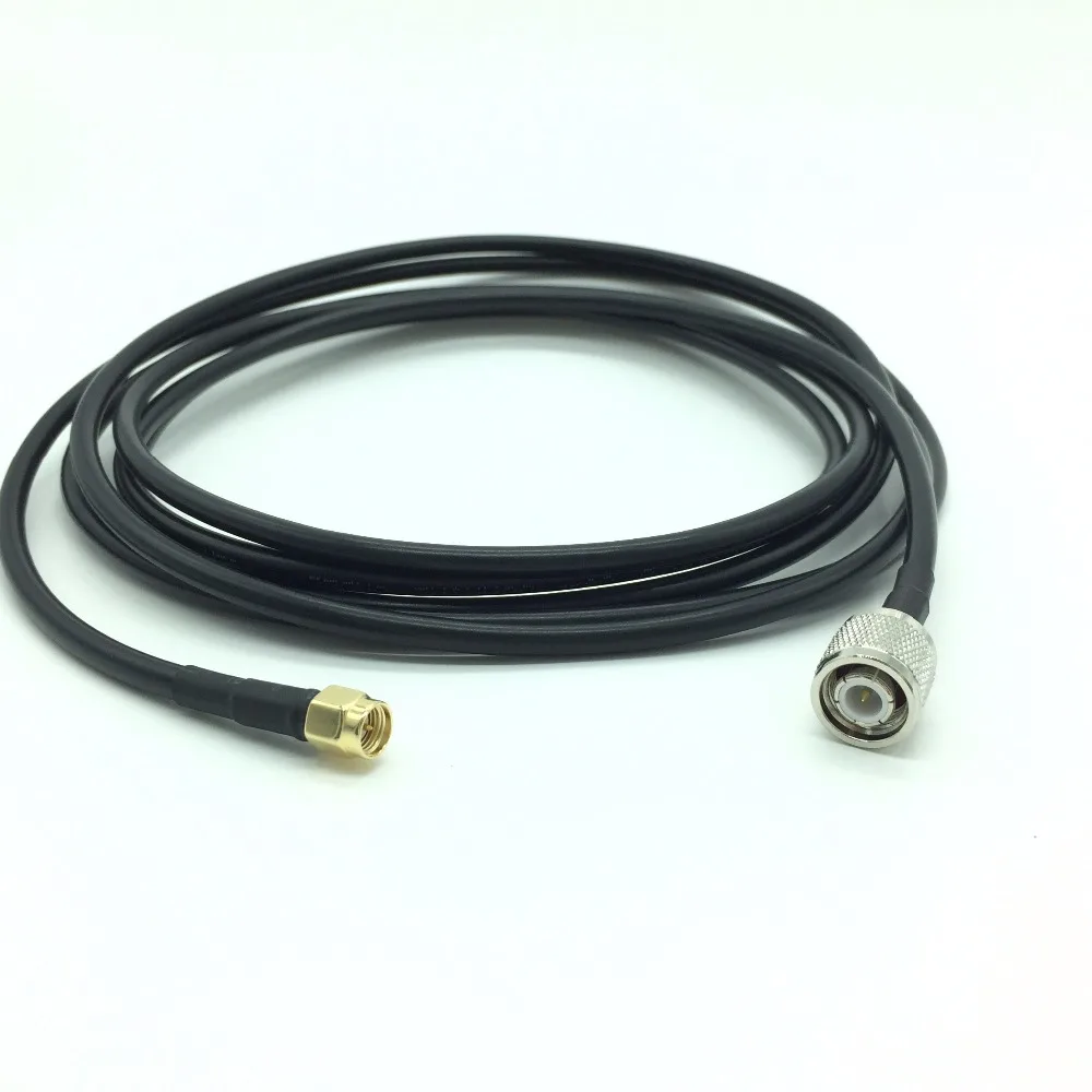 RF feeder cable TNC-SMA 5 meters,Applied to RTK GNSS antenna, CORS GPS antenna, Impedance,50 ohms RG58 pure copper cable