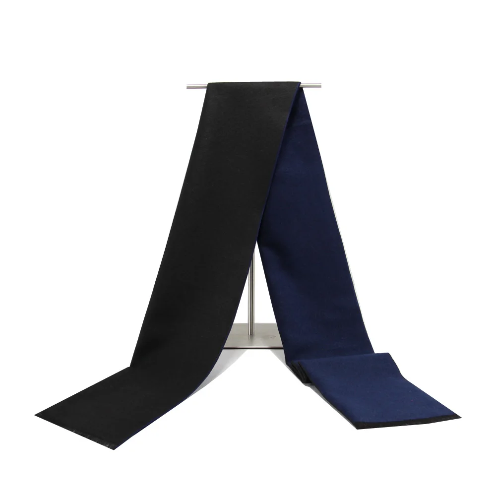 High quality cashmere Solid Grey black Navy men's boutique plaid striped scarfs patchwork color 30x180cm wholesale retail