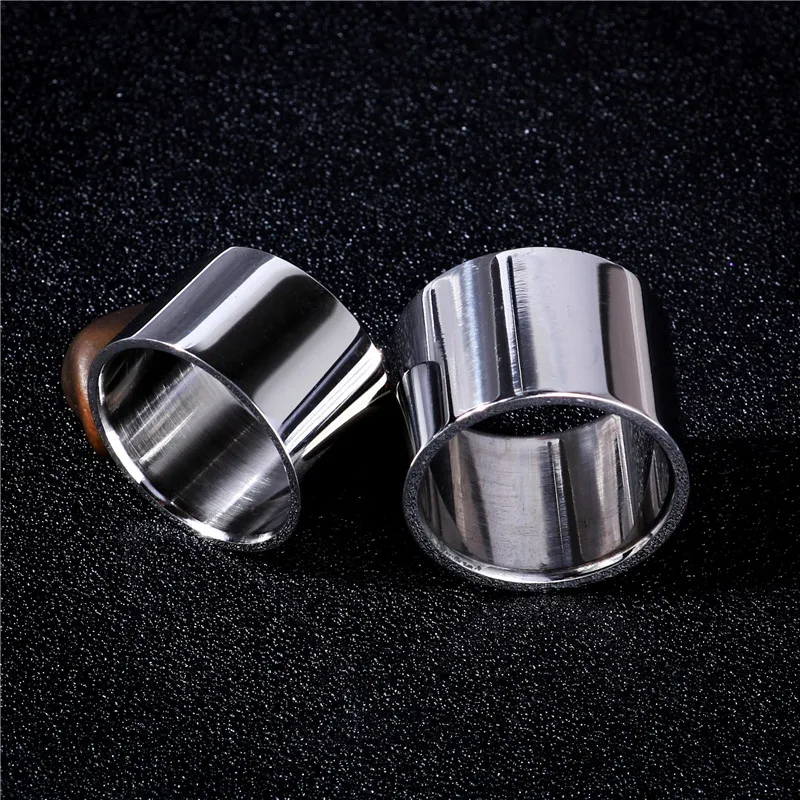 Mirror Light Polish 18MM Wider Titanium Ring for Men Silver color Punk Rock