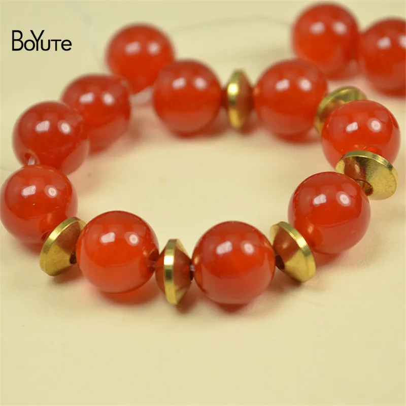 BoYuTe (100 Pieces/Lot) 4-5-6.5MM Metal Brass UFO Shaped Beads Diy Hand Made Beaded Spacer Loose Beads Jewelry Making