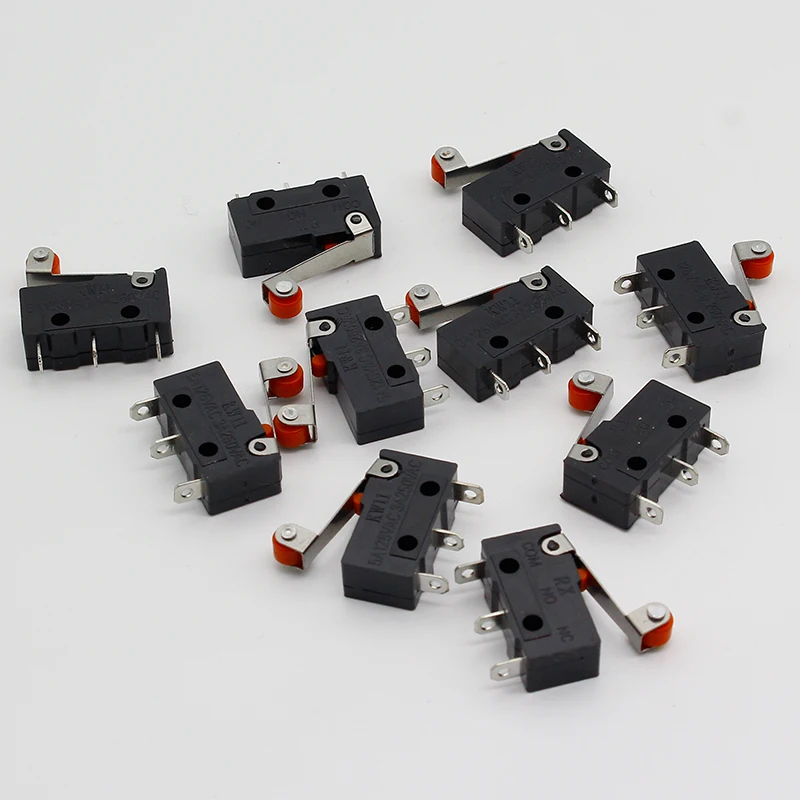 10 x Roller Lever Arm PCB Terminals Micro Limit Normal Close/Open Switch KW Switches 5A Favorable Price