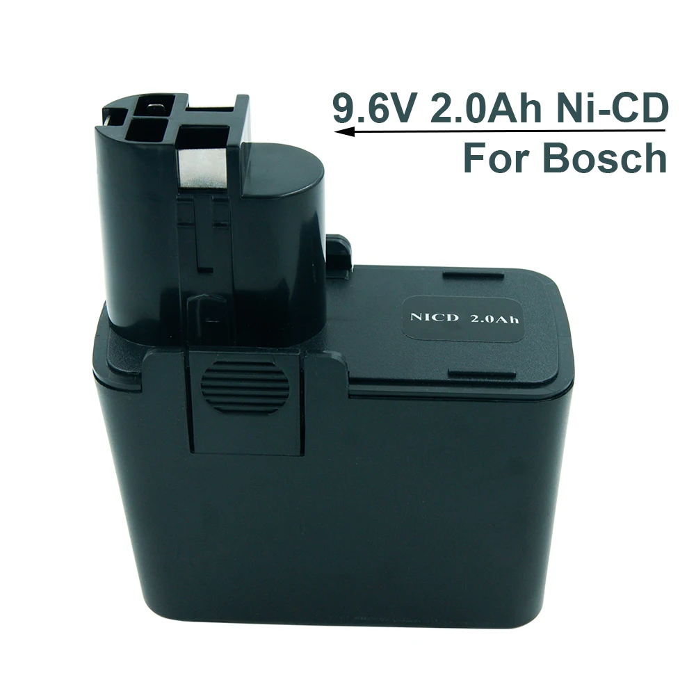 2PCS 9.6V 2000mAh Ni-CD Rechargeable Battery for Bosch Power Tool BAT001 2607335037 2607335072 2607335152