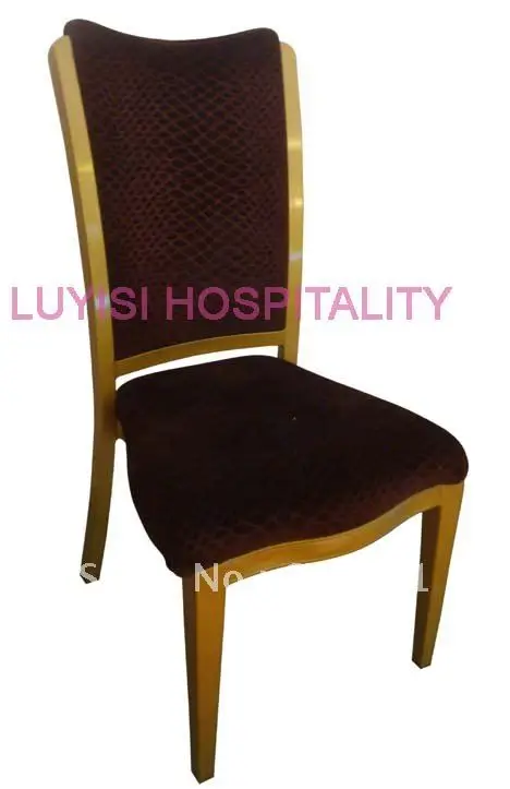 Hot sale stackable wood imitation Aluminum dining chair,heavy duty fabric with high rub resistance,comfortable seat.