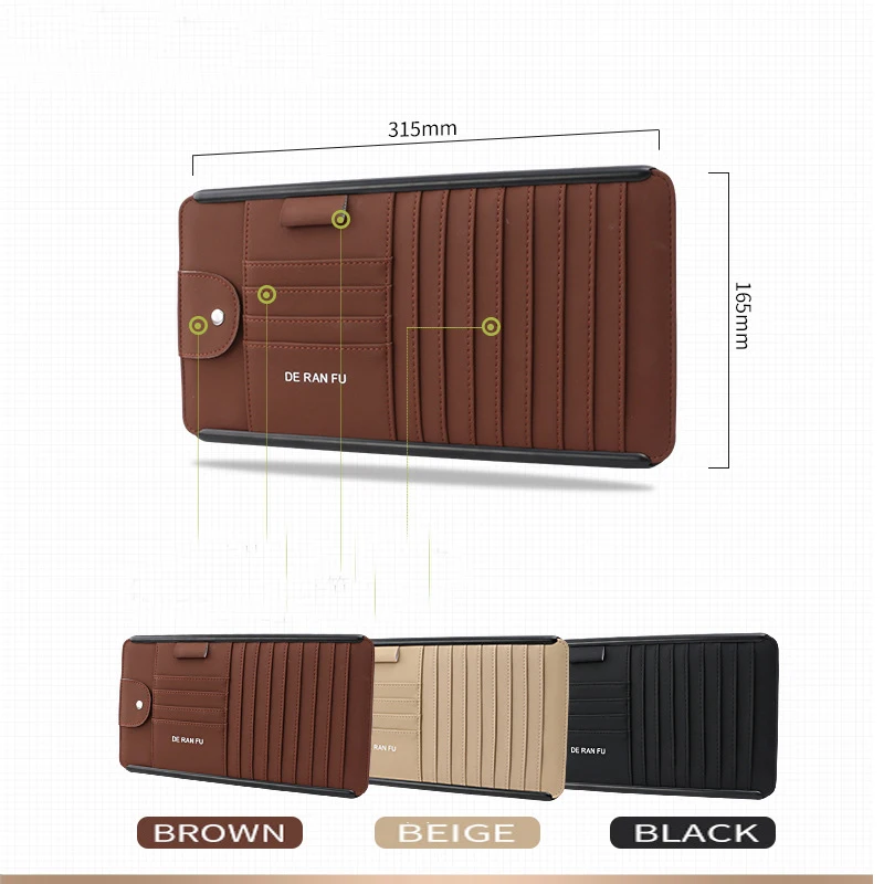 CD/DVD Wallet for Car Interior Storage with Card Sunglasses Holder for BMW Sun Visor DVD Bag for Toyota Auto Origizer Vehicel - Image 5