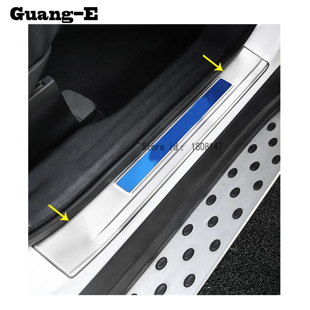 Sticker Stainless Steel Pedal Door Scuff Plate Cover Threshold Outside For Mitsubishi Outlander 2016 2017 2018 2019 2020 2021