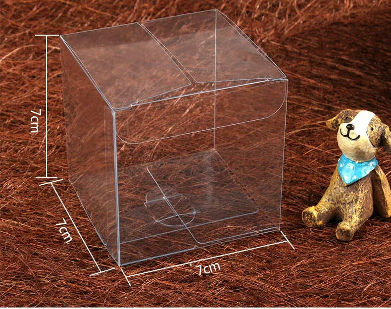 20pcs 7*7*7cm Transparent Waterproof PVC Boxes Packaging Small Plastic Clear Box Storage For Food/jewelry/Candy/Gift/cosmetics