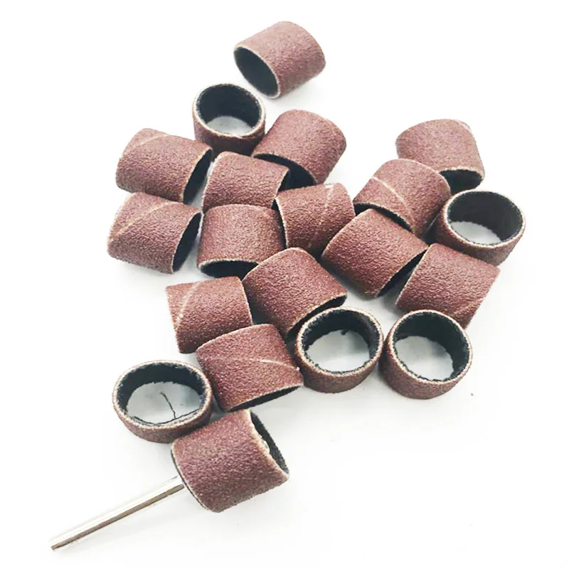 80 Grit Drum Sanding  Sand Mandrels Fit for Nail Drill Rotary Tools Kit 1/2 3/8 1/4 Inch 63pcs/set