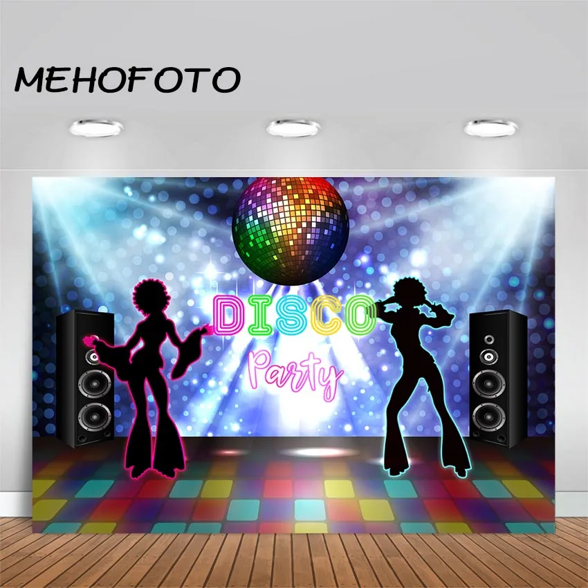 خلفية التصوير الفوتوغرافي ديسكو النيون الكبار ديكور الحفلات ديكور حفلة عيد ميلاد الحدث راية صور استوديو خلفية الدعائم