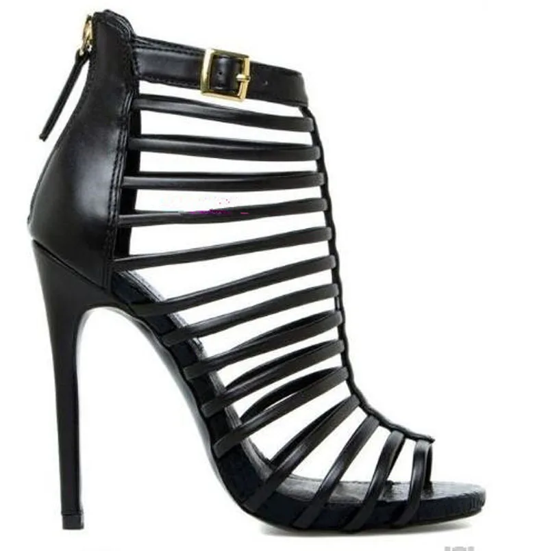 Summer New Fashion Women Open Toe Straps Design High Heel Sandals Ankle Straps Buckle Design High Heel Sandals Dress Shoes