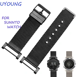 For Suunto Essential High Quality MiLan Stainless Steel Watchband 24mm Two Types Watch Strap For Suunto Core Traverse Bracelet