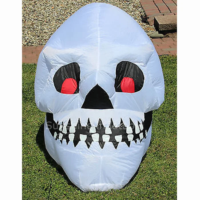 Custom giant 3m airblown inflatable skull yard halloween decoration for party decoration