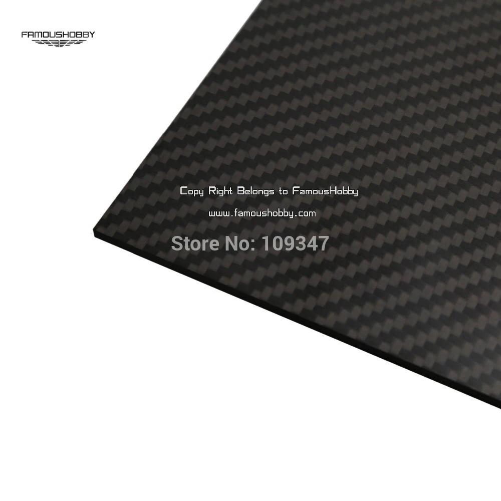 Famoushobby 4 400X500X3.0Mm Full Carbon Sợi Bảng Điều Khiển/Tờ/Ban Hai Dây Dệt Matt cf Đĩa RC Miễn Phí Vận Chuyển Bởi E-EMS/DHL