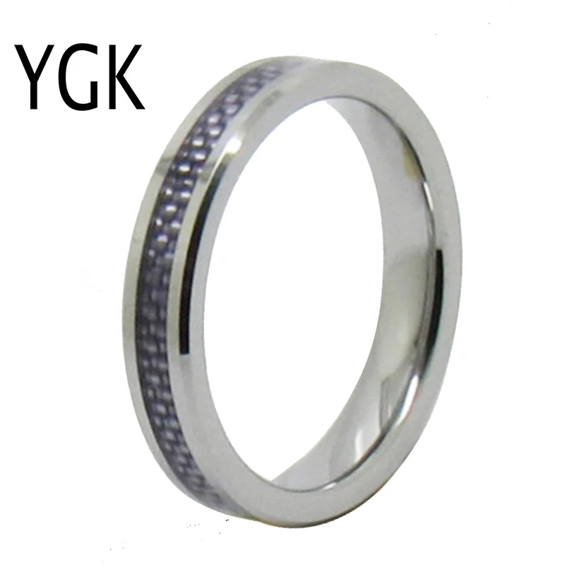 New Fashion Women Tungsten Ring For Girls purple blue pink Fiber inlay Silver Color Wedding engagement Rings Female Anniversary