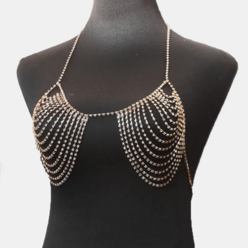 Corpiño con diamantes de imitación para mujer, Top corto con lentejuelas, Bralette Sexy para Club nocturno, Top corto sin mangas para fiesta en la playa 2017