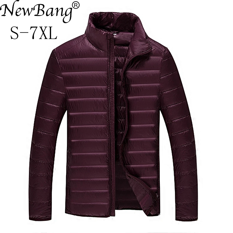 NewBang Plus-Chaqueta de plumón de pato para hombre, Plumífero ultraligero de plumas, prendas de vestir con bolsa de transporte, 5XL, 6XL, 7XL