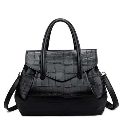 NEW High quality Brand Designer Handle Tote Women Bag  Crocodile Handbag Vintage Large Shoulder Messenger Bag Brand Bag Female