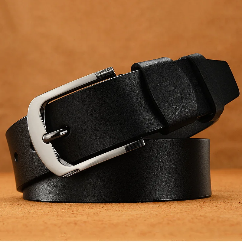 High Quality Cowhide Leather Belts for Men Designer Brand Strap Male Pin Buckle Vintage Jeans Belt 120cm Customized Long Waist