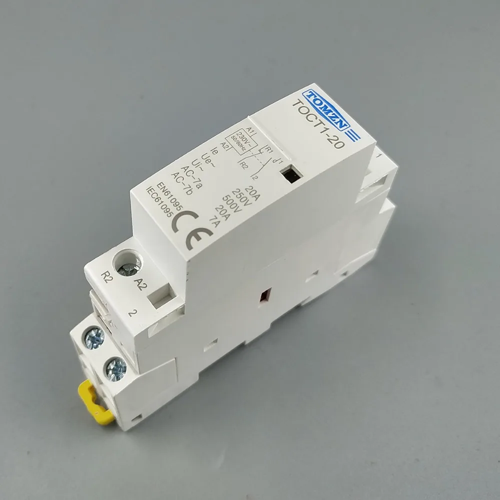 TOCT1 2P 20A 1NC 1NO 220V/230V 50/60HZ Din rail Household ac Modular contactor