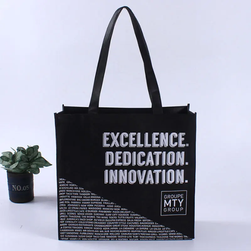 

100pcs Wholesale 40x40Hx10cm Reusable Non Woven Shopping Bags With Logo Promotional Gifts Customize Logo Eco Tote Bags