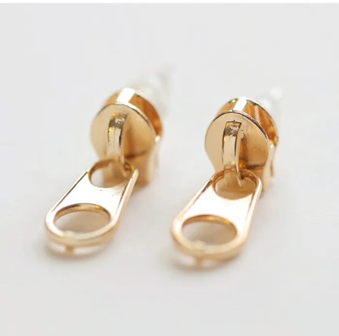 Design geometric fashion creative zipper earrings Women\'s zipper stud earrings