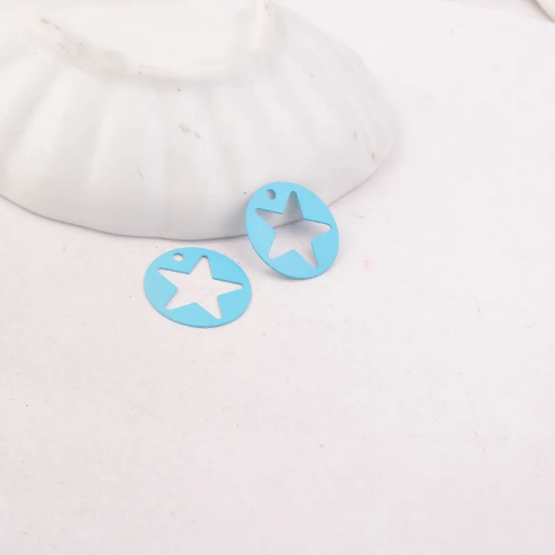 50 Stück AC9915 18mm runde Sternanhänger Verbinder für DIY-Ohrringe und Anhänger – Detail 11