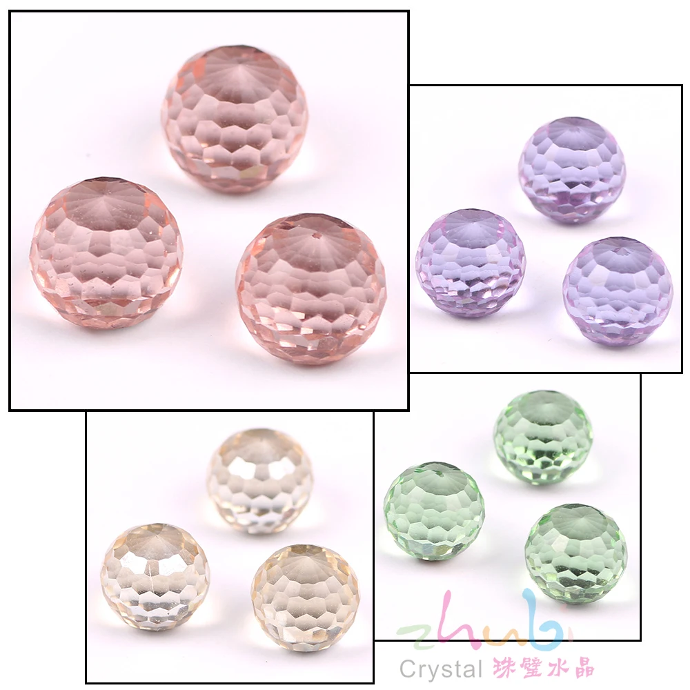 30Pcs Flatback Glass Faceted Beads No Hole 10mm Round Ball Beads DIY For Making Supplier Jewelry Accessories Crystals Beading