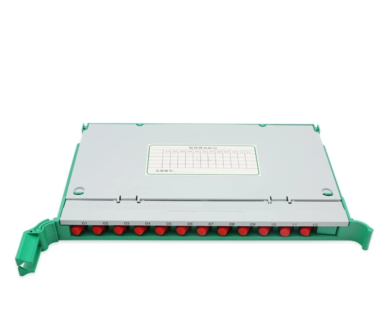 صينية لصق الألياف الضوئية المتكاملة 12 النواة مع محول FC وFC pigtals SM 1.5mtr ftth صندوق كاسيت الألياف الضوئية ELINK 2 قطعة