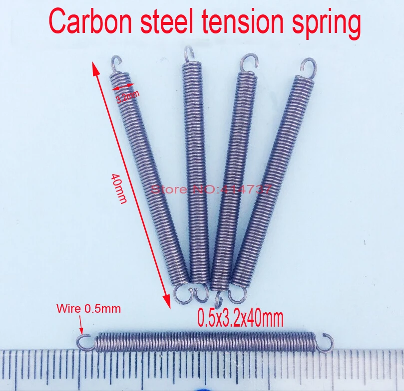 

20pcs/lot 0.5*3.2*40mm 0.5 wire Carbon steel extension tension spring springs