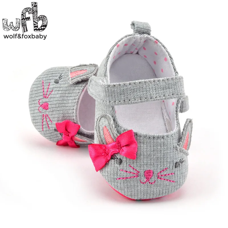 Retail First Walkers Soft Bottom Antiskid Embroidery Animals indoor lovely shoes fashion Baby Shoes Newborn infant Toddler