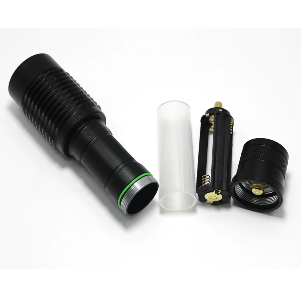 White Red Green Light 4000 lumens Zoomable Tactical LED Light Hunting Flashlight+Battery charger+Mount Pressure Switch+box