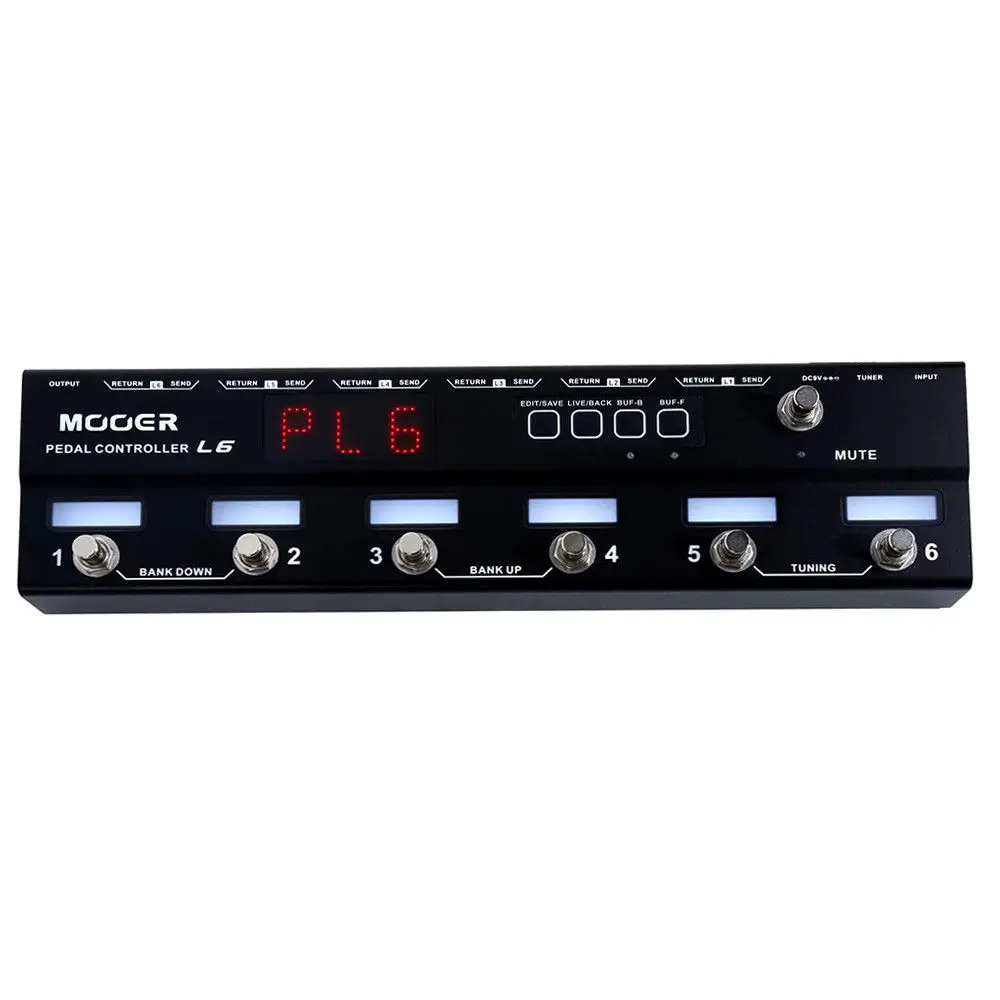 Mooer PCL6 Pedal Controller Programmable Loopswitcher with 6 Loops L6 PL6 With Free connector