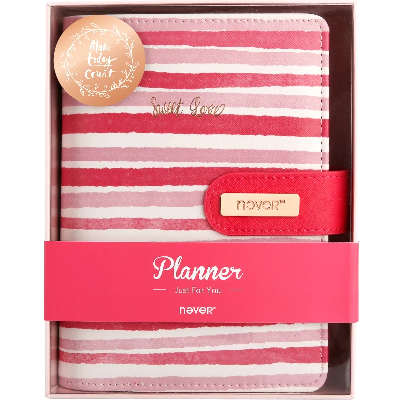 Yiwi Never Stripe Spiral Notebook A6 Personal Daily Planner Organizer Agenda Kawaii Stationery Gift Packing Office & School