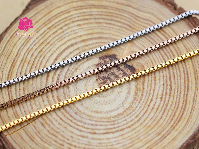 

10pcs/lot Stainless Steel Box Link Chain Necklaces Steel/Gold/Rose Gold Color 1.3mm 18'' 20'' 24'' 32'' for Men Women Jewelry