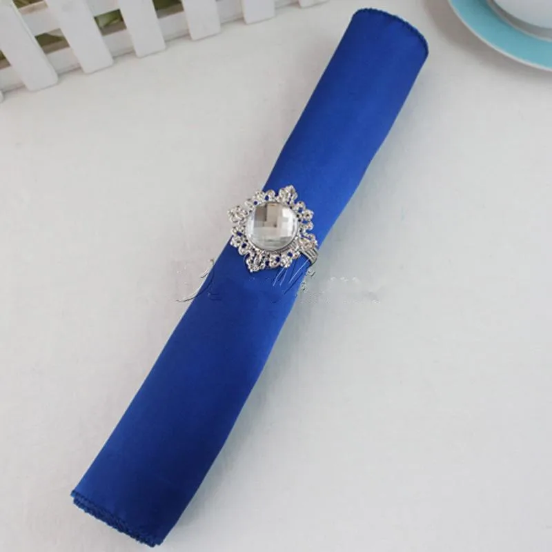 

50pieces Wedding New Table Serviettes Royal Blue Deep Blue 12 Inch Square Satin Dinner Napkins or Handkerchiefs