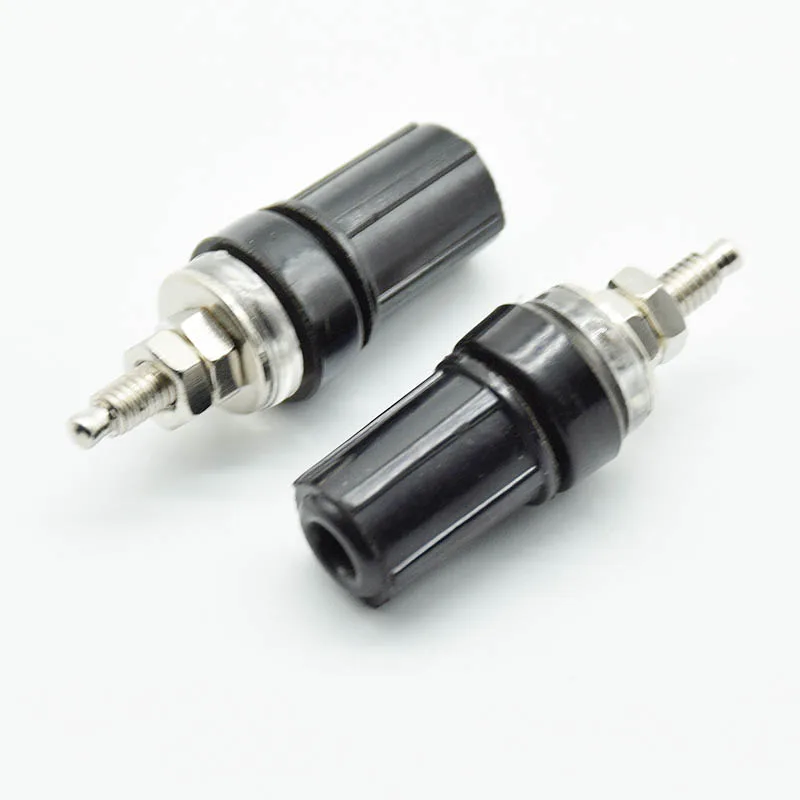 2PCS Banana Jack The M4 Copper+Iron terminal Grounding column 4 mm banana plug js3-2 4mm red black