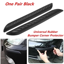 2pcs Black Car Rubber Door Sticker Bumper Corner Protector Anti-Kick Scratch Pad Scratch Proof Textured Pad Sill Strip Guard