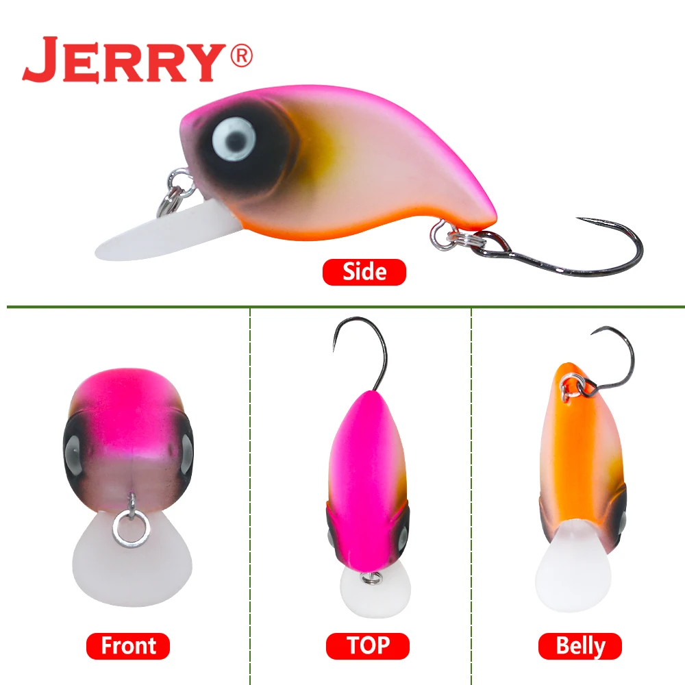 Jerry Tiptoe 2.4g 3cm Wobble Fishing Lure Crankbait Hard Bait  Floating Micro Spinning Lure Ultralight Pesca Tackle