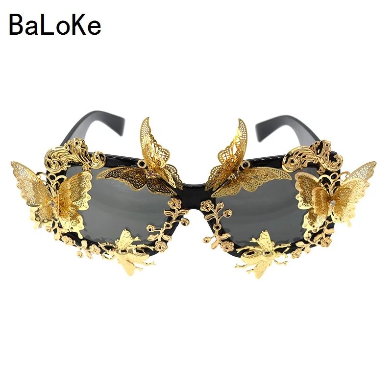 

Baroque Metal Flowers Sunglasses Fashion Women Oversize Square Sunglasses Classic Brand Designer Charm Outdoor Sun Glasses