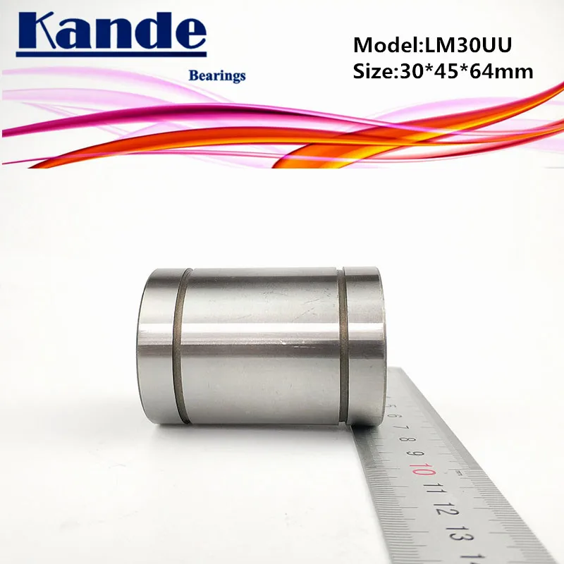 Kande Bearings LM30UU 2pcs LM30UU Linear Bearing  30x45x64mm LM30 UU Linear Bearing LM30