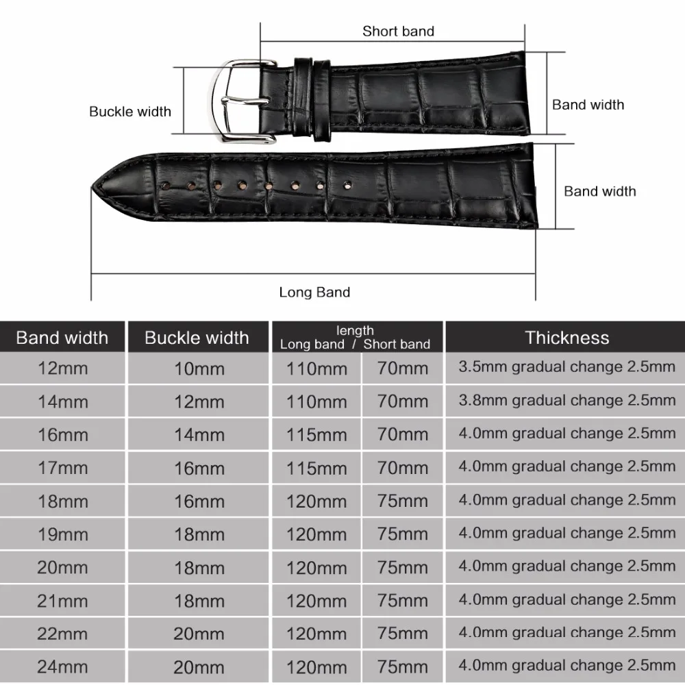 MAIKES Genuine Leather Strap Watch band 12mm-24mm Watch Bracelet Belt Watch Accessories Wristband Watchband For Casio