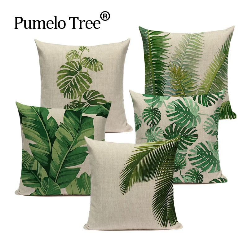 

Tropical Leaves Cushion Covers Rainforest Style Plant Pillowcases On The Pillows Decorative Custom Sofa Cushion Cover For Room