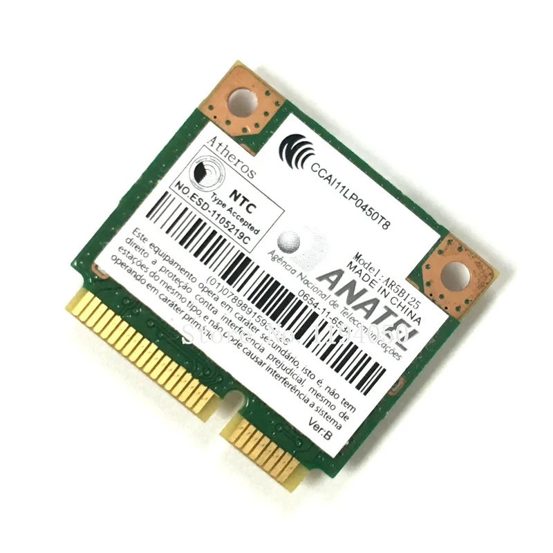 Atheros AR5B125 wireless 802.11n 150Mbps Wifi CARD half mini PCI-E CARD For dell card miniPCIe