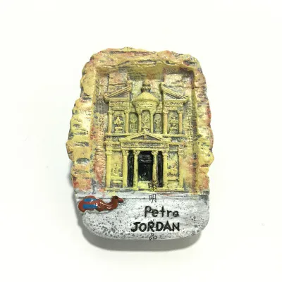 High Quality Jordan Petra Fridge Magnets Tourism Souvenirs 3D Resin Handmade Magnetic Refrigerator Sticker Home Decoration