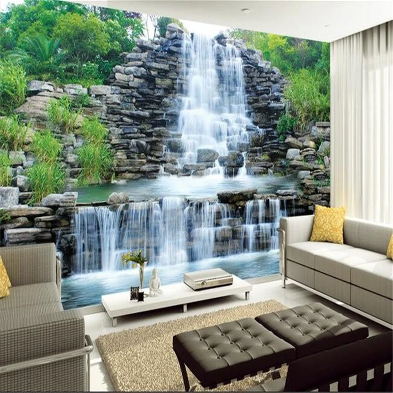 

beibehang Water waterfall background wall paintings wallpaper for wall 3d papel de parede para sala estar wall papers home decor