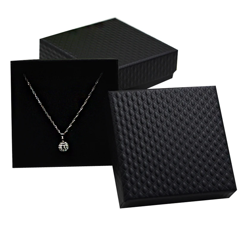 

Box For Jewelry 10*10*3.5cm Black 20pcs/lot Square Pendant Necklace Packaging Boxes Gift Storage Jewelry Display Boxes