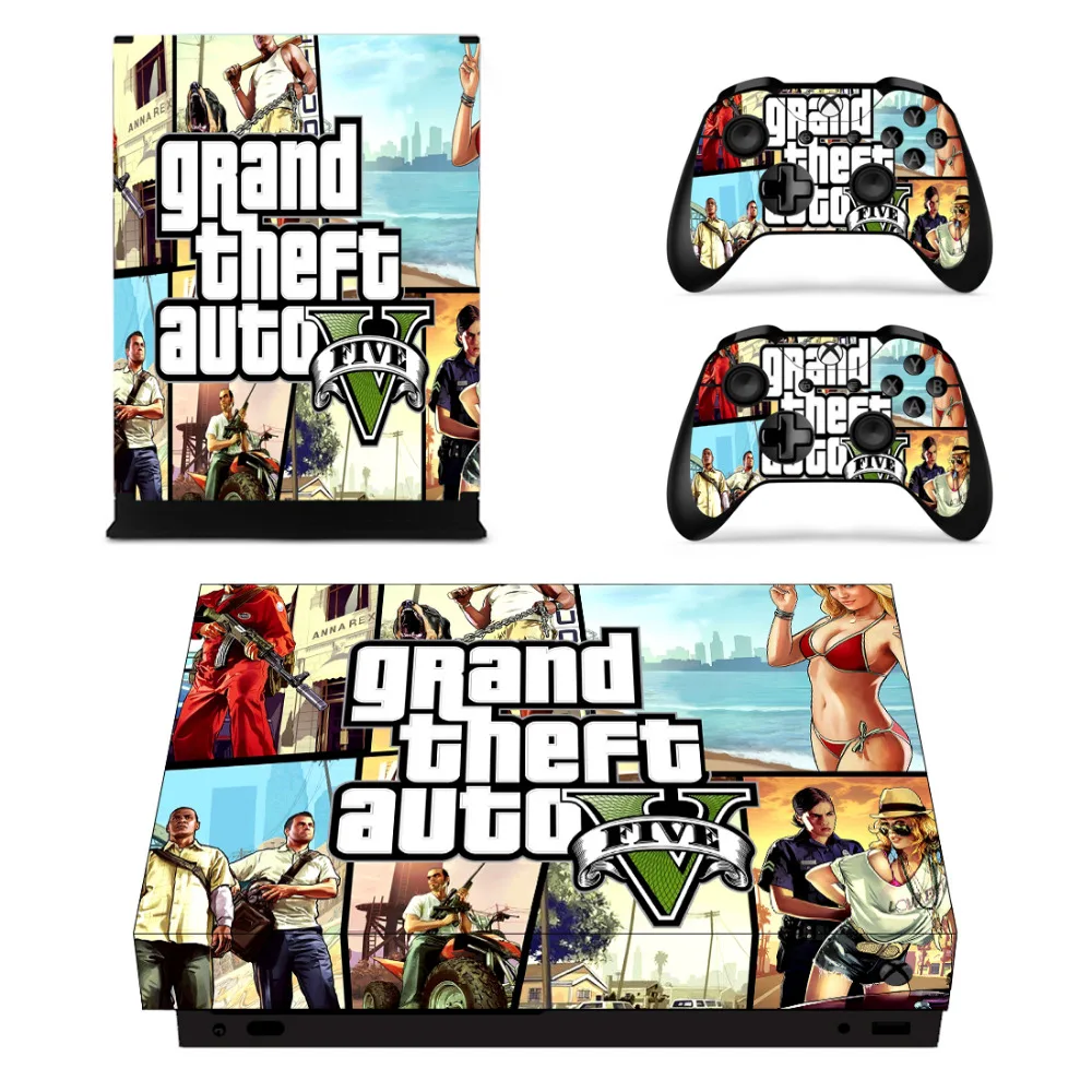 سرقة السيارات الكبرى V GTA 5 الجلد ملصقا لصائق لمايكروسوفت Xbox One X وحدة و 2 تحكم ل Xbox One X الجلد ملصقا الفينيل